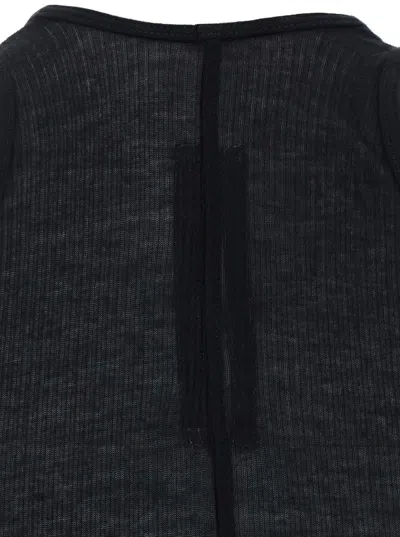Rick Owens Black Semi-transparent Sheath Dress In Viscose And Silk Blend Woman In Black