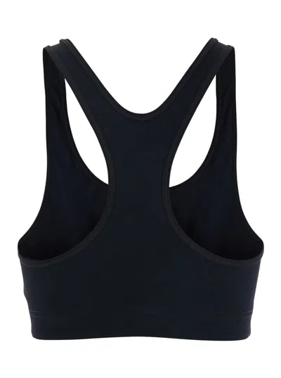 Jil Sander Black Sports Bra With Logo Lettering On The Front In Tech Fabric Stretch Woman In Black