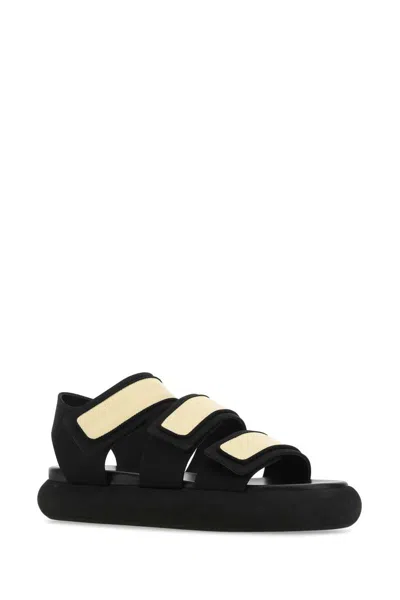 Neous Two-tone Fabric And Leather Octans Sandals In Multicoloured
