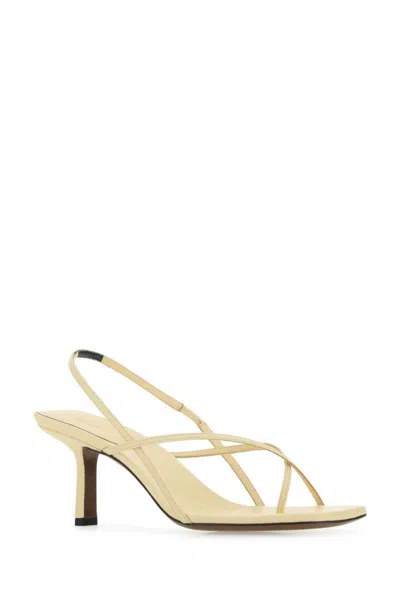 Neous Cream Leather Shamali Sandals In Metallic