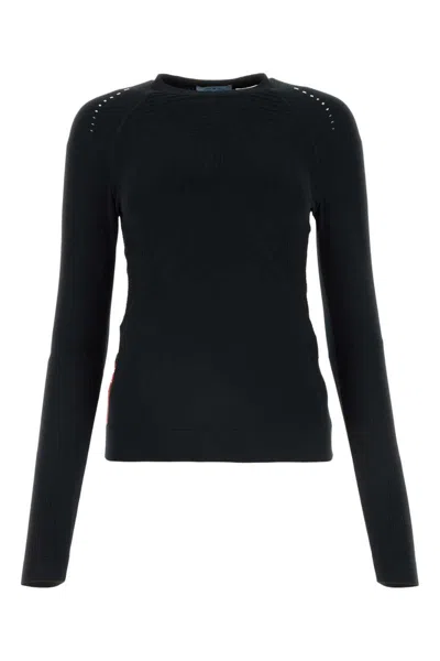 Prada Women's Tech Fabric T-shirt In Black