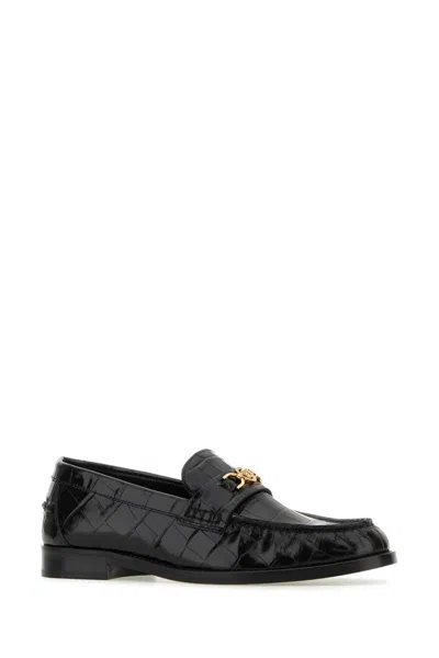 Versace Greek Moccasin In Black