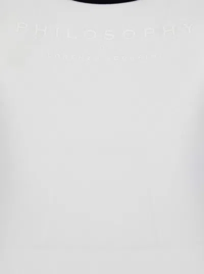 Philosophy Di Lorenzo Serafini White Costume With Crossed Straps And Lettering Logo In Tech Fabric Woman In White