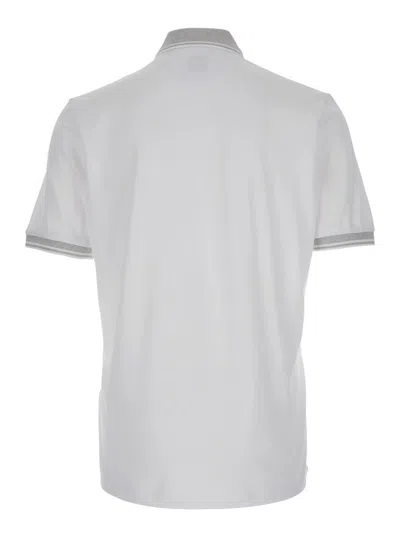 Eleventy White Polo Shirt With Classic Collar In And Front Button Closure In Cotton Man In White
