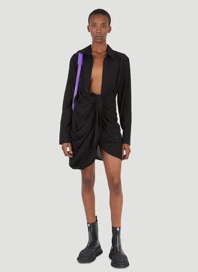 Jacquemus Elegant Viscose Blend Dress In Black