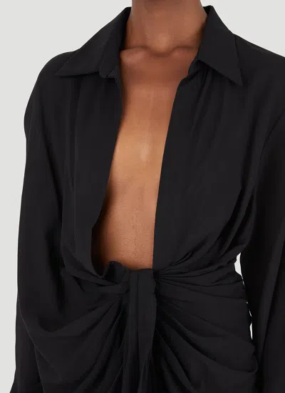 Jacquemus Elegant Viscose Blend Dress In Black
