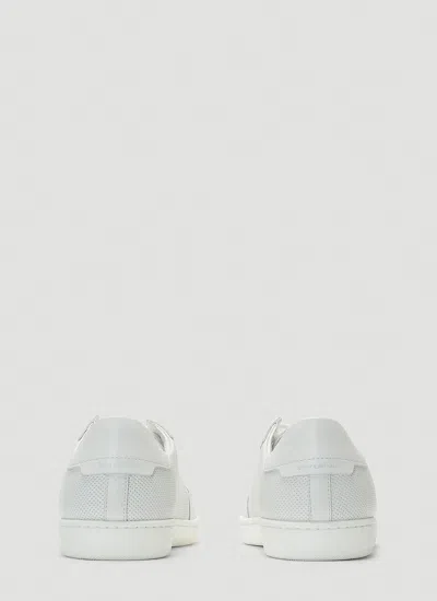 Saint Laurent Low-top Leather Sneakers Round Toe In White