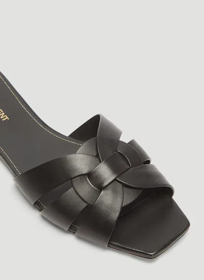 Saint Laurent Paris Women Tribute Mules In Smooth Leather In Black