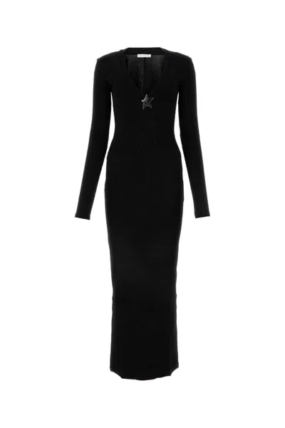 Area Stretch Viscose Dress Star Embellishment In Black