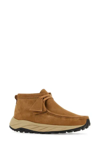 Clarks Camel Suede Wallabee Eden Ankle Boots In Brown