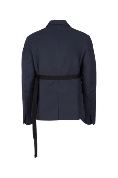 Jacquemus La Veste Piccinni Belted Jacket Featuring Notch Lapels In Navy
