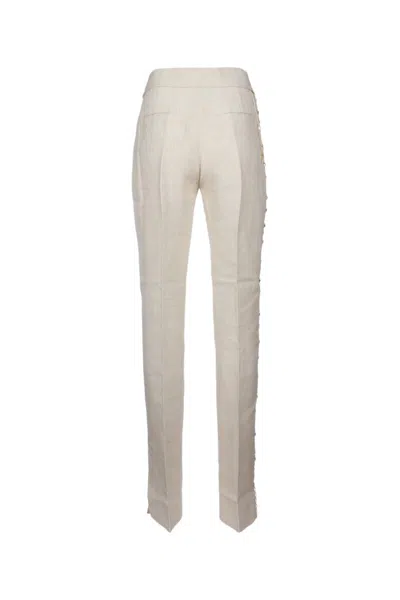Jacquemus Front Pleated Straight Leg Trousers In 110