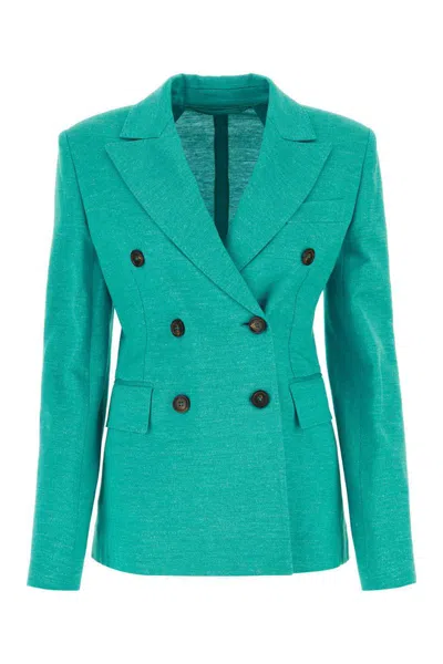Max Mara Tailored Blazer Jacket Structured Shoulders In Green