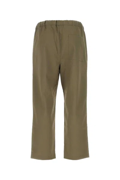 Oamc Drawstring-fastening Cotton Trousers In Green