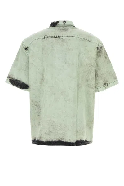 Oamc Multicolor Tie-dye Denim Oversize Shirt In Printed