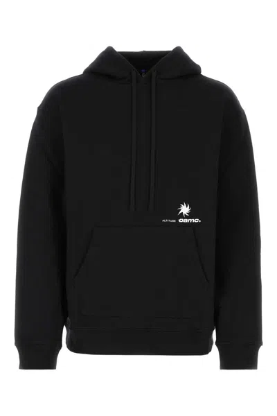 Oamc Black Cotton Oversize Sweatshirt In Black