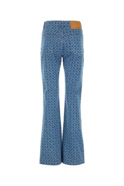 Rabanne Denim Flare Print Trousers In Printed