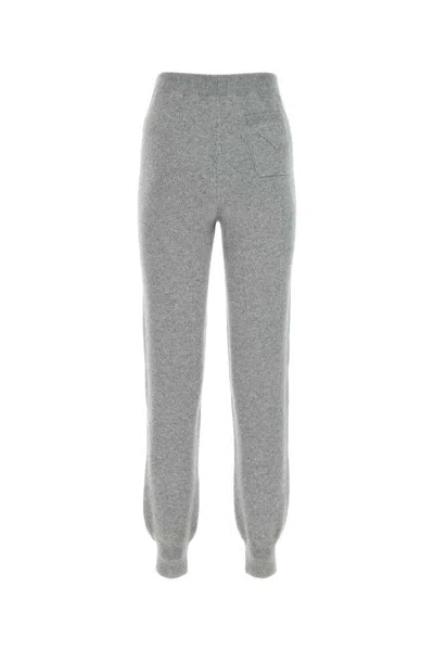 Prada Cashmere Blend Joggers With Elastic Waistband In Grey