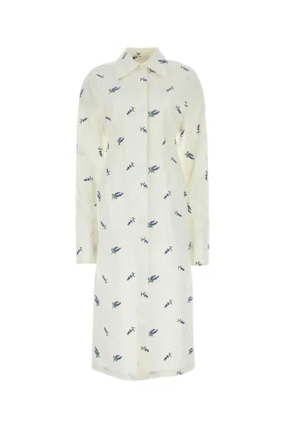 Sportmax Linen Blend Embroidered Shirt Dress In Floral