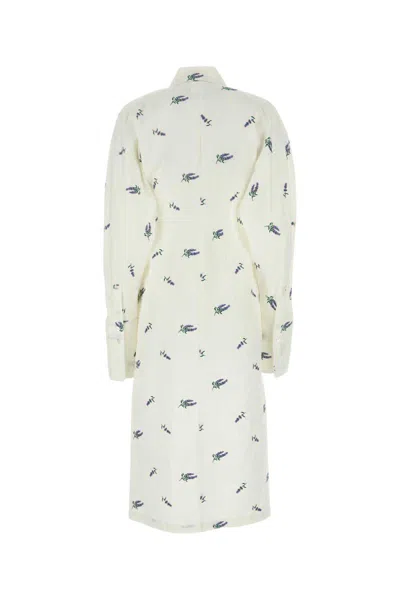 Sportmax Linen Blend Embroidered Shirt Dress In Floral