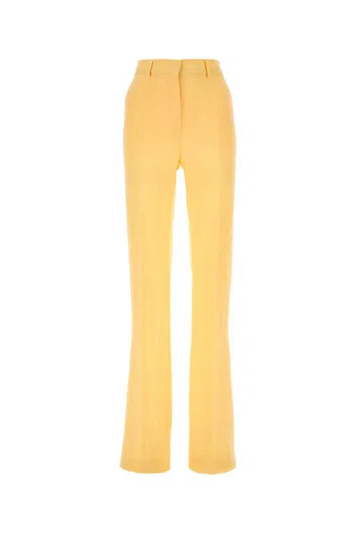 Sportmax Viscose Persia Pant Belt Loops In Yellow