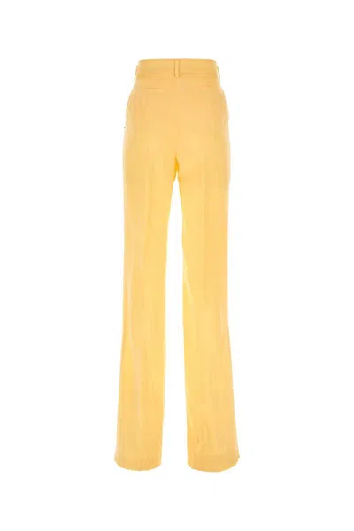 Sportmax Viscose Persia Pant Belt Loops In Yellow