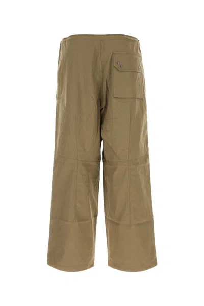 Ten C Pantalone Dalla Gamba Ampia In Misto Cotone Verde Militare  Uomo In Green