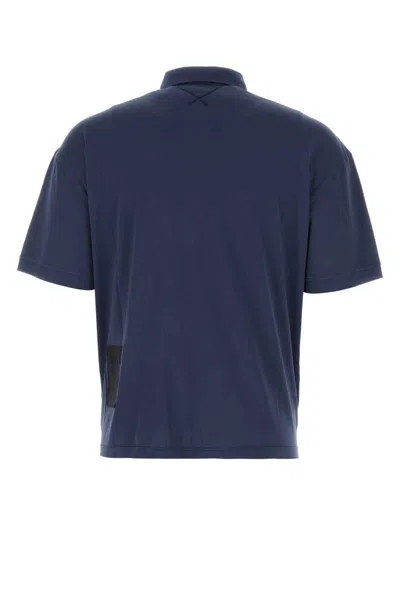 Ten C Navy Blue Cotton Polo Shirt In Blue