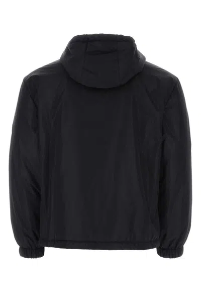 Valentino Navy Blue Nylon Jacket In Blue