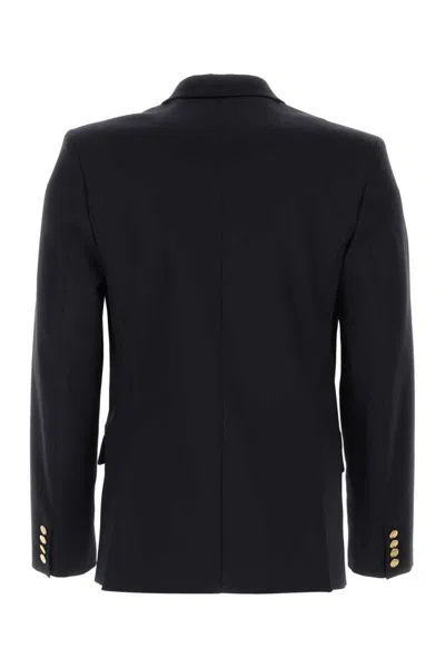 Valentino Drouble-breasted Blazer With Rear Vents In Blue