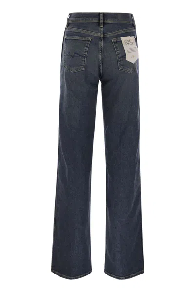 7 For All Mankind Lotta Bay Mid - High-waisted Jeans In Navy