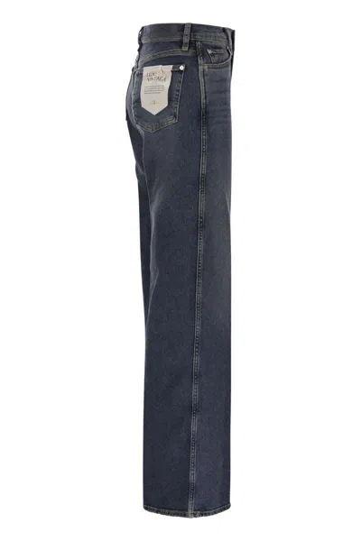 7 For All Mankind Lotta Bay Mid - High-waisted Jeans In Navy