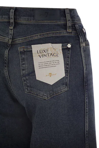 7 For All Mankind Lotta Bay Mid - High-waisted Jeans In Navy