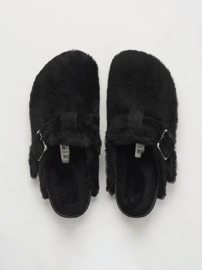Birkenstock Shearling Boston Clogs In Black