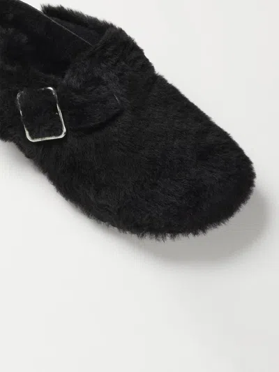 Birkenstock Shearling Boston Clogs In Black