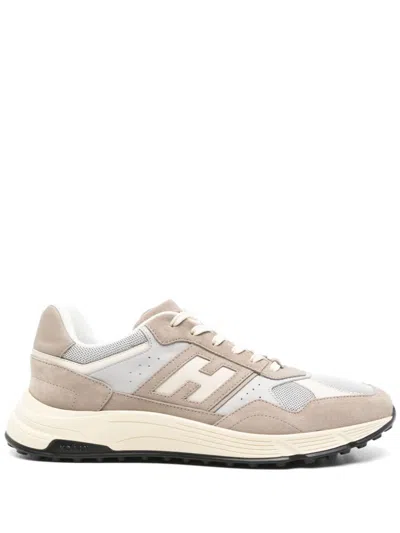 Hogan Men's Suede And Smooth Leather Hyperlight Sneakers In Beige