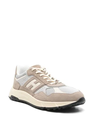 Hogan Men's Suede And Smooth Leather Hyperlight Sneakers In Beige