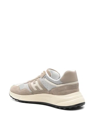 Hogan Men's Suede And Smooth Leather Hyperlight Sneakers In Beige