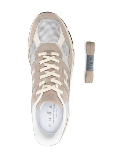 Hogan Men's Suede And Smooth Leather Hyperlight Sneakers In Beige