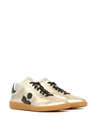Isabel Marant Shiny Leather Kaycee Sneakers In Grey