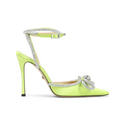 Mach&mach 110 Crystal-embellished Double Bow Pumps In Yellow
