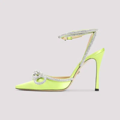 Mach&mach 110 Crystal-embellished Double Bow Pumps In Yellow