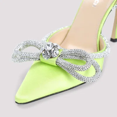 Mach&mach 110 Crystal-embellished Double Bow Pumps In Yellow