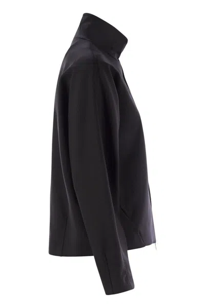 Max Mara Black Coat With High Collar In Black