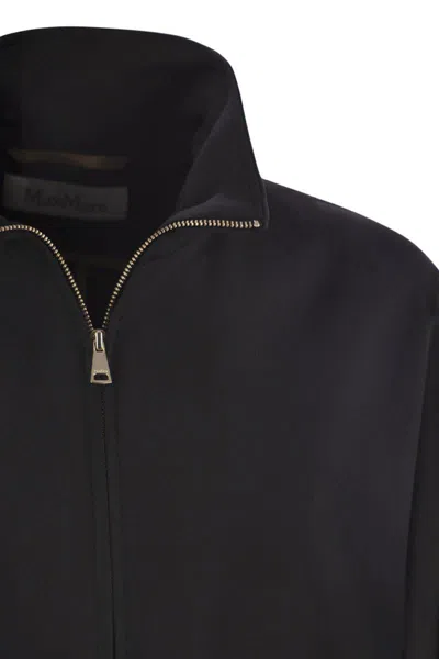 Max Mara Black Coat With High Collar In Black