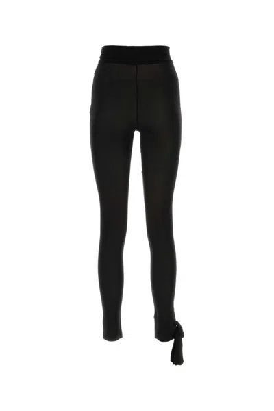 Msgm Logo-print High-waist Leggings In Black