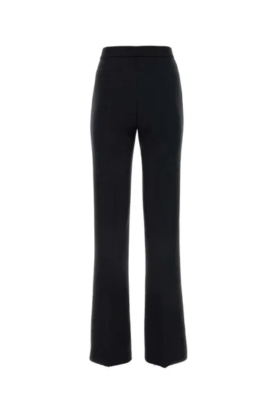 Msgm Flared High-waisted Jersey Pant In Black