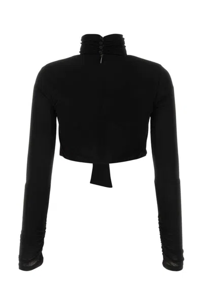 Msgm Top In Viscosa Nera Donna In Black