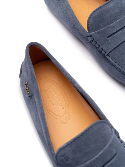 Tod's Suede Gommino Driving Shoes In Blue