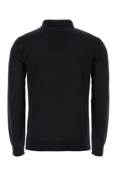 Valentino Midnight Blue Cashmere Blend Polo Shirt In Blue